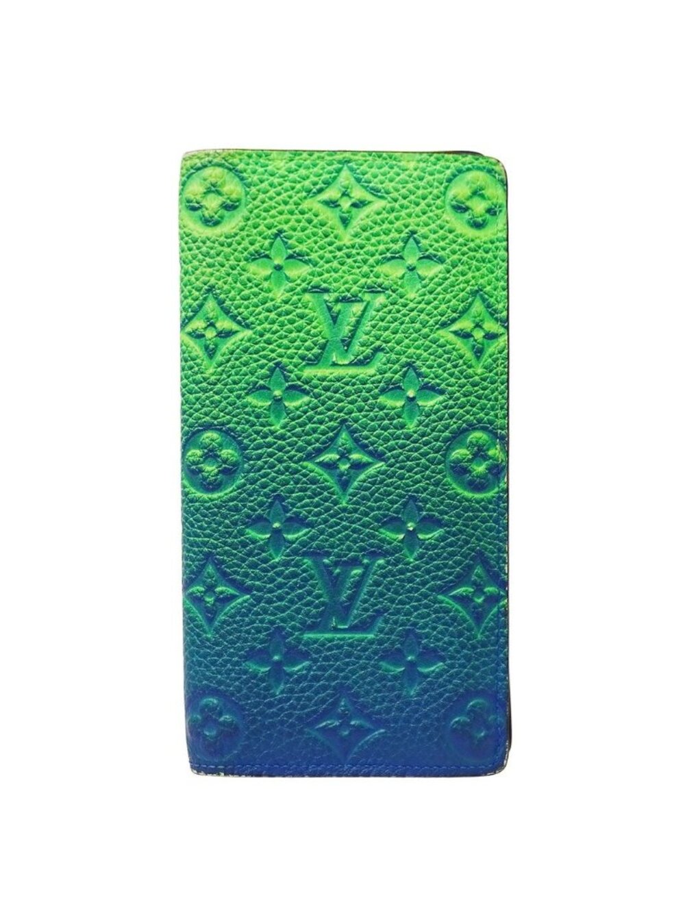 Louis Vuitton Wallet Taurillon I Illusion Portefeuille Brazza Blue Vert